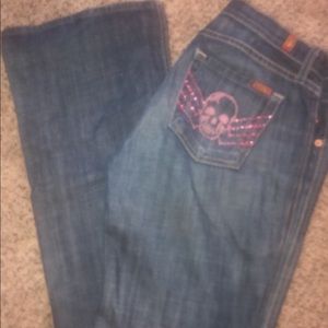 7famk skull jeans